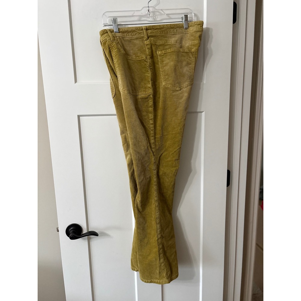 Anthropologie Pilcro High Rise Corduroy Flare Pants Mustard Yellow Gold W‎ 34 - Picture 4 of 9